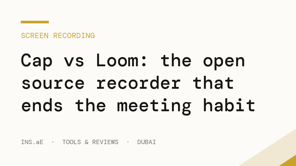 Cap vs Loom: the open source screen recorder that ends the meeting habit